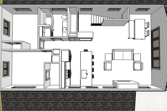 Interior - Other 1 for Barndominium House Plan #1105-11 - 2 bed, 1.5 bath