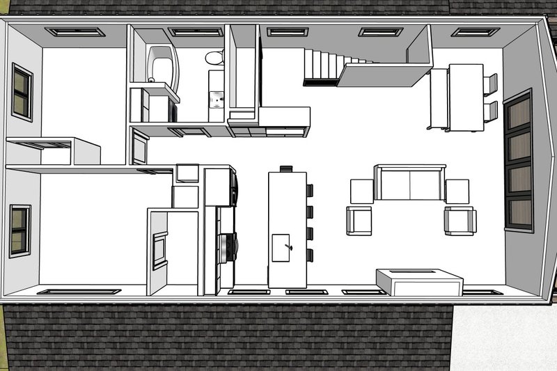 Home Plan - Interior - Other 1 for Barndominium House Plan #1105-11 - 2 bed, 1.5 bath