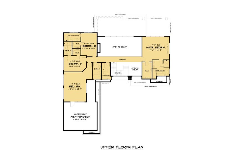 House Blueprint - Floor Plan - Upper Floor 1 for Contemporary House Plan #1066-110 - 4 bed, 5.5 bath