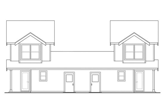 Exterior - Rear Elevation for Cottage House Plan #124-1075 - 4 bed, 3 bath