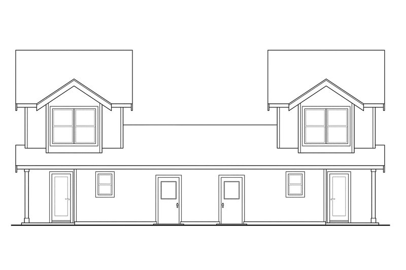 Architectural House Design - Exterior - Rear Elevation for Cottage House Plan #124-1075 - 4 bed, 3 bath