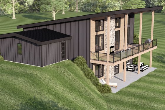 Exterior - Other Elevation 1 for Contemporary House Plan #1064-459 - 2 bed, 2 bath