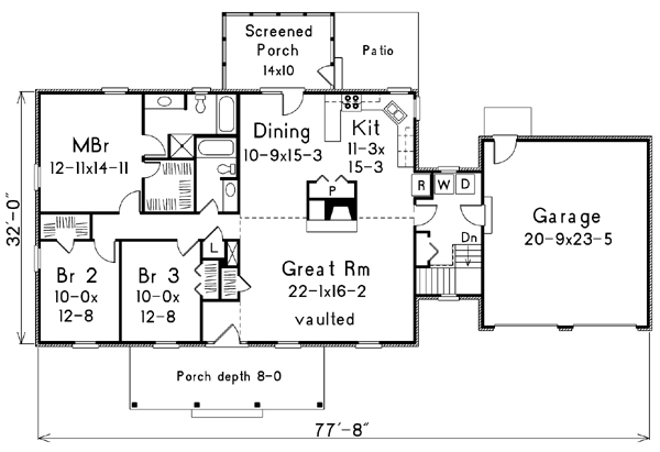 Home Plan - Ranch Floor Plan - Main Floor Plan #57-114