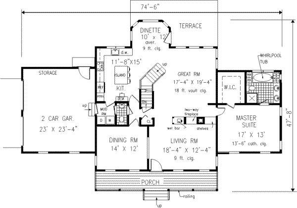 Dream House Plan - Southern Floor Plan - Main Floor Plan #3-207