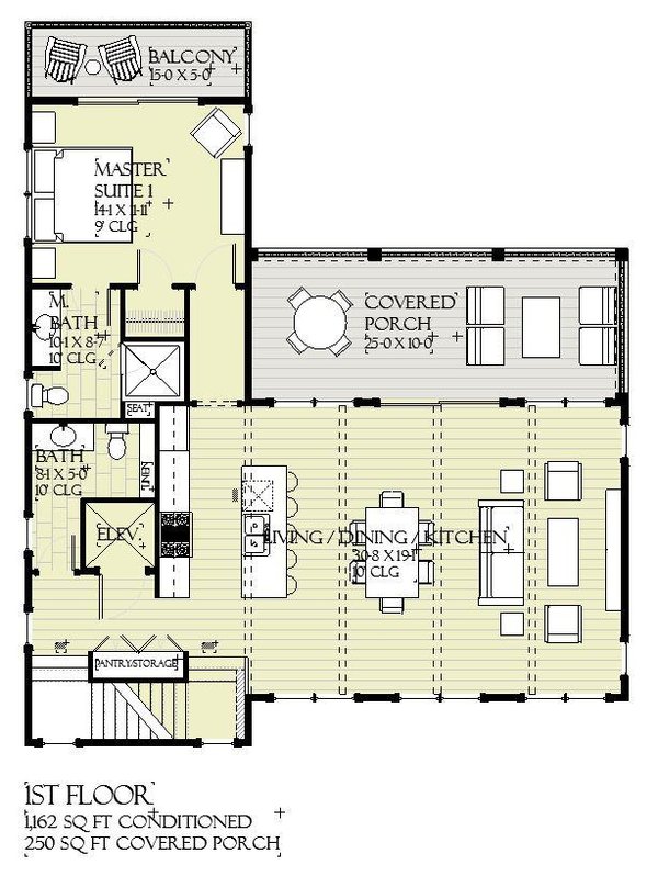 House Blueprint - Beach Floor Plan - Main Floor Plan #901-152