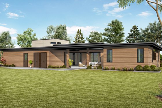 Exterior - Rear Elevation for Contemporary House Plan #48-1084 - 4 bed, 3.5 bath
