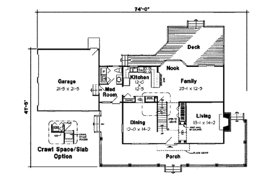 Floor Plan - Main Floor for Country House Plan #312-444 - 3 bed, 2.5 bath