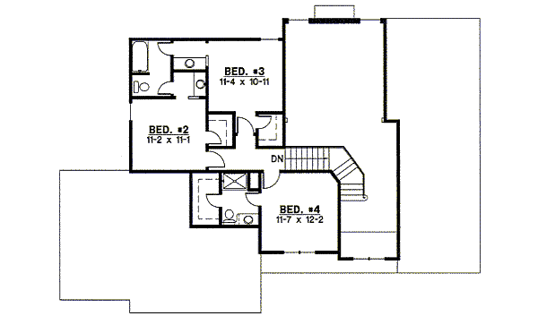 Traditional Floor Plan - Upper Floor Plan #67-830