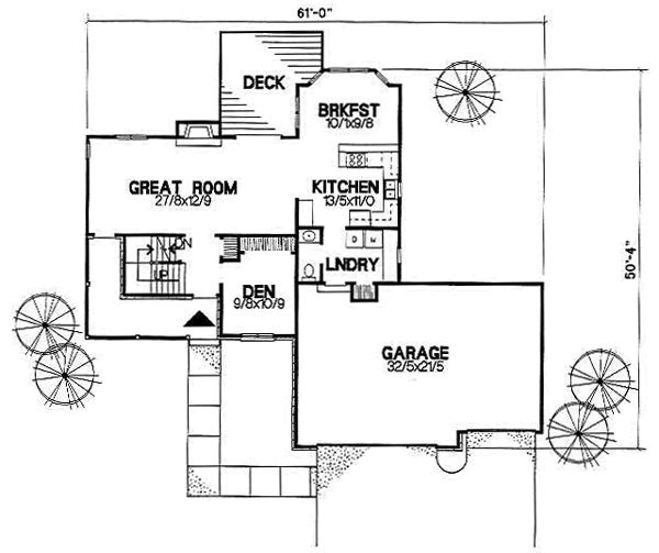 Home Plan - Traditional Floor Plan - Main Floor Plan #50-210