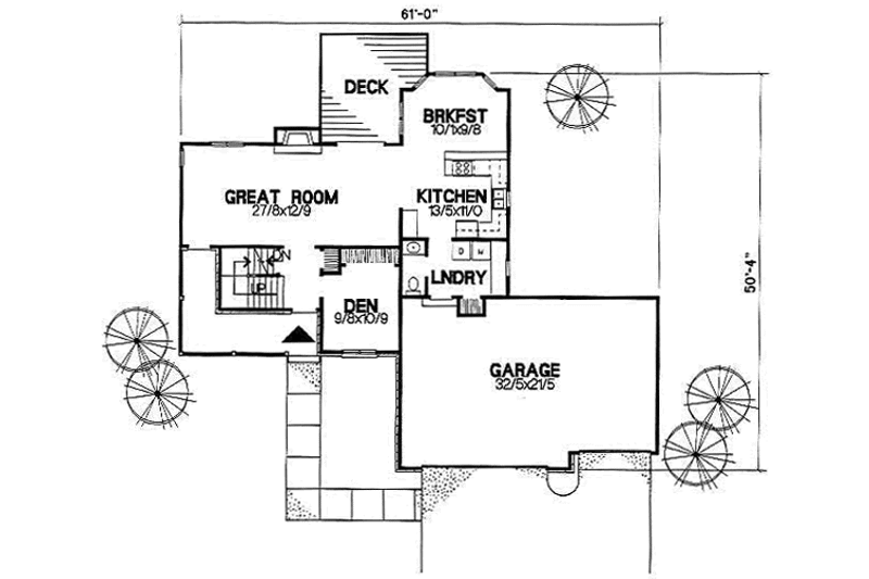 Architectural House Design - Floor Plan - Main Floor for Traditional House Plan #50-210 - 3 bed, 2.5 bath