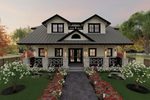Exterior - Front Elevation 3 for Farmhouse House Plan #1101-14 - 3 bed, 3 bath