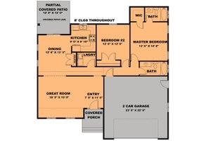 Floor Plan - Main Floor for Craftsman House Plan #1111-25 - 2 bed, 2 bath