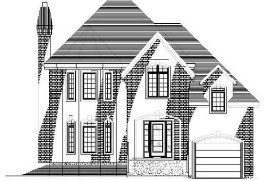 Exterior - Other Elevation for European House Plan #138-227 - 3 bed, 1.5 bath