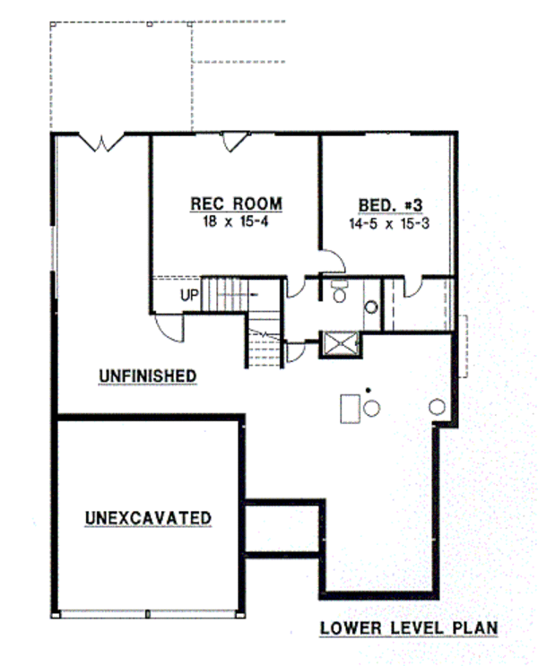 Traditional Floor Plan - Lower Floor Plan #67-465