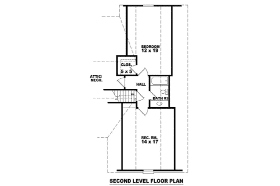 Floor Plan - Upper Floor for Traditional House Plan #81-878 - 4 bed, 3 bath