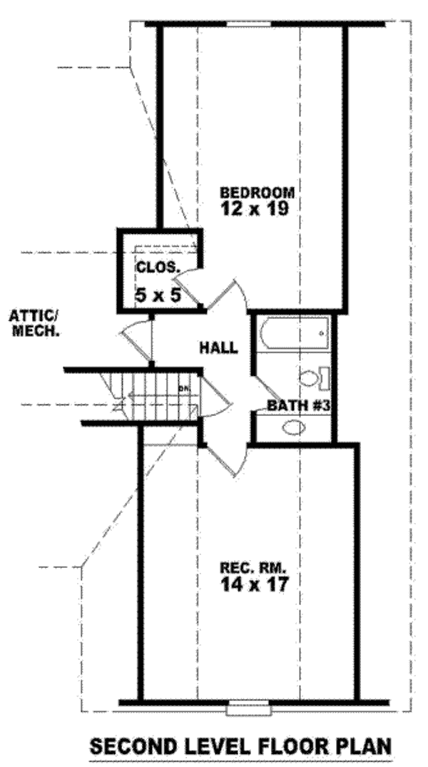Floor Plan - Upper Floor for Traditional House Plan #81-878 - 4 bed, 3 bath