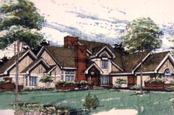 Exterior - Front Elevation for Modern House Plan #320-135 - 4 bed, 4.5 bath