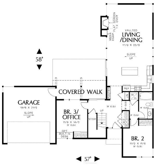 Home Plan - Modern Floor Plan - Main Floor Plan #48-491