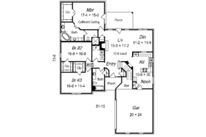 Floor Plan - Main Floor for European House Plan #329-256 - 3 bed, 2 bath