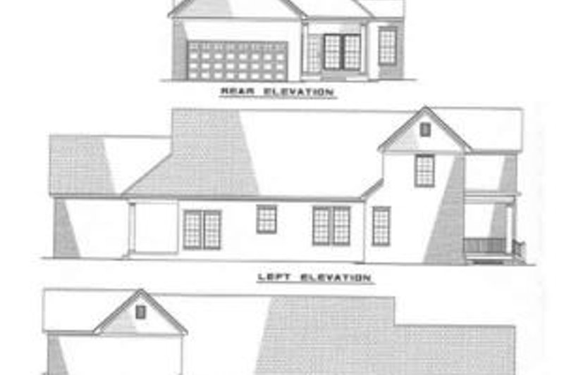 Home Plan - Exterior - Rear Elevation for Southern House Plan #17-271 - 4 bed, 3 bath