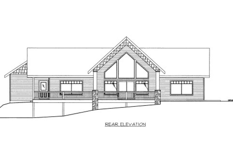 Dream House Plan - Exterior - Rear Elevation for Bungalow House Plan #117-704 - 1 bed, 2 bath