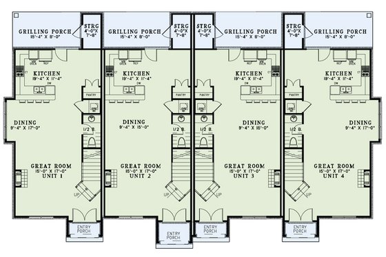 Floor Plan - Main Floor for European House Plan #17-2525 - 2 bed, 2.5 bath