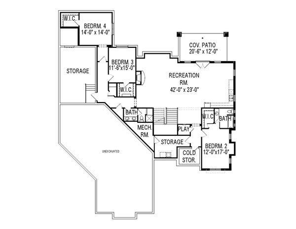 Dream House Plan - Craftsman Floor Plan - Lower Floor Plan #920-48