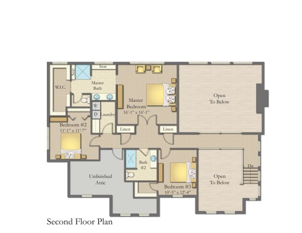 House Design - Traditional Floor Plan - Upper Floor Plan #1057-37