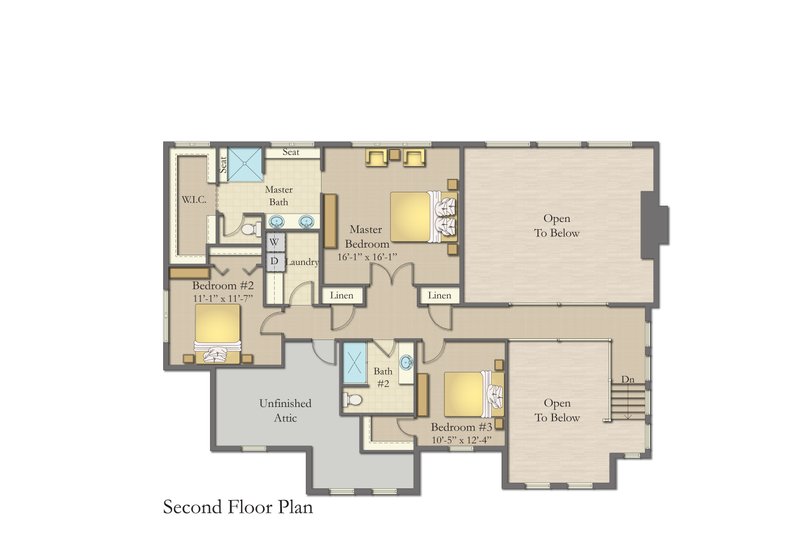 Dream House Plan - Floor Plan - Upper Floor for Traditional House Plan #1057-37 - 3 bed, 2.5 bath