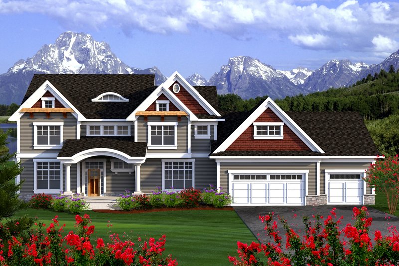 Dream House Plan - Craftsman Exterior - Front Elevation Plan #70-1185