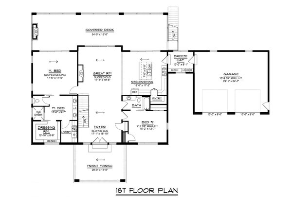 House Blueprint - Contemporary Floor Plan - Main Floor Plan #1064-385