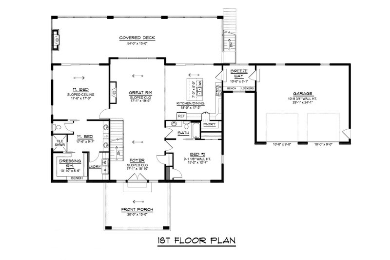 Dream House Plan - Floor Plan - Main Floor for Contemporary House Plan #1064-385 - 2 bed, 2 bath
