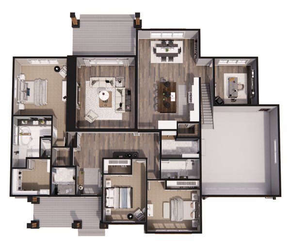 Farmhouse Floor Plan - Main Floor Plan #51-1246