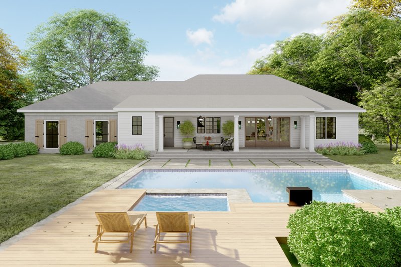 Dream House Plan - Exterior - Rear Elevation for Southern House Plan #1094-7 - 3 bed, 2 bath