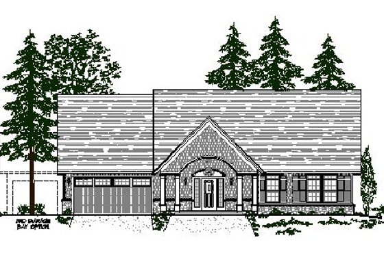 Exterior - Other Elevation for Craftsman House Plan #487-1 - 3 bed, 2 bath