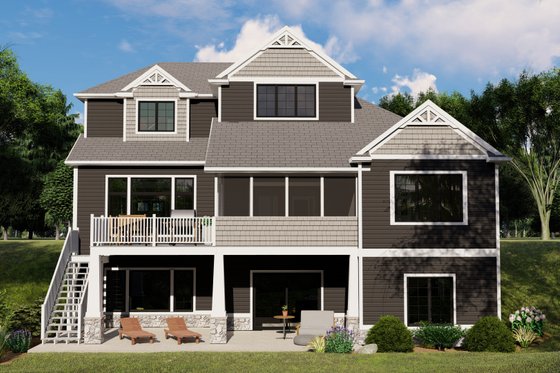 Exterior - Rear Elevation for Cottage House Plan #1064-107 - 3 bed, 2.5 bath
