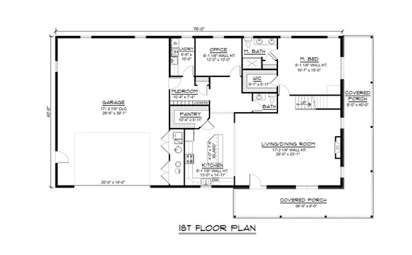 Architectural House Design - Barndominium Floor Plan - Main Floor Plan #1064-162