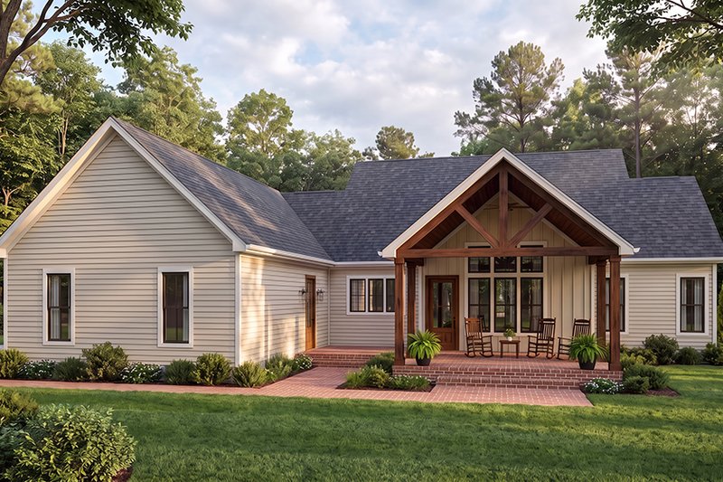 Architectural House Design - Exterior - Rear Elevation for Southern House Plan #406-9674 - 3 bed, 2.5 bath
