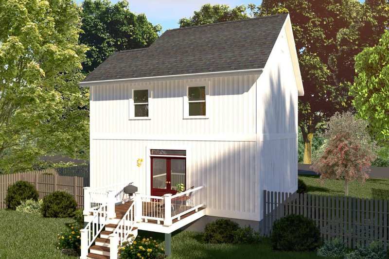 Home Plan - Exterior - Rear Elevation for Farmhouse House Plan #79-373 - 2 bed, 2.5 bath
