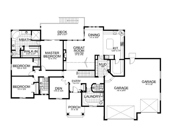 Home Plan - Craftsman Floor Plan - Main Floor Plan #112-228