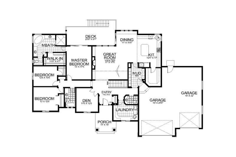 Dream House Plan - Floor Plan - Main Floor for Craftsman House Plan #112-228 - 7 bed, 3.5 bath