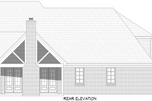 Exterior - Rear Elevation for Colonial House Plan #932-1146 - 5 bed, 3.5 bath