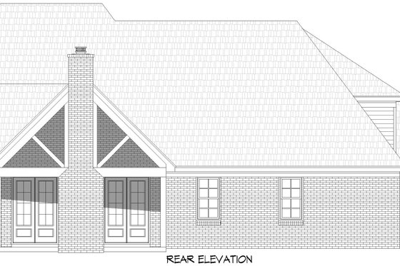 Exterior - Rear Elevation for Colonial House Plan #932-1146 - 5 bed, 3.5 bath