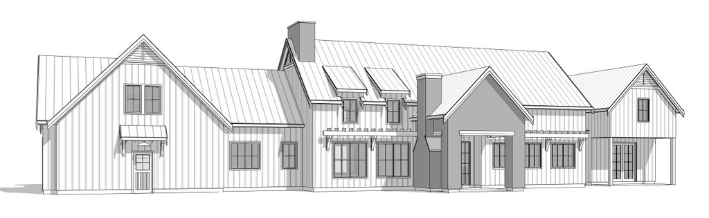 Exterior - Rear Elevation for Farmhouse House Plan #1114-98 - 3 bed, 3.5 bath