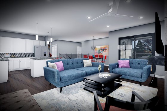 Interior - Family Room for Modern House Plan #70-1527 - 3 bed, 2 bath