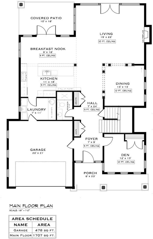 Home Plan - Farmhouse Floor Plan - Main Floor Plan #1101-10