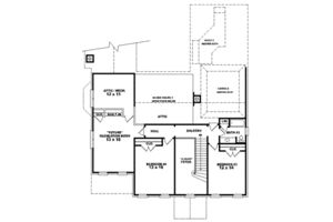 Floor Plan - Upper Floor for Colonial House Plan #81-623 - 3 bed, 3.5 bath