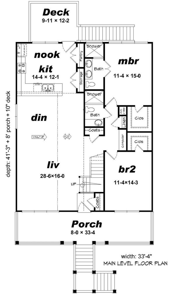 House Plan Design - Beach Floor Plan - Main Floor Plan #932-274