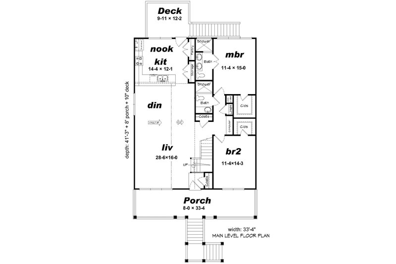 House Blueprint - Floor Plan - Main Floor for Beach House Plan #932-274 - 4 bed, 4 bath