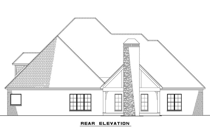 Dream House Plan - Exterior - Rear Elevation 2 for European House Plan #923-76 - 4 bed, 2.5 bath